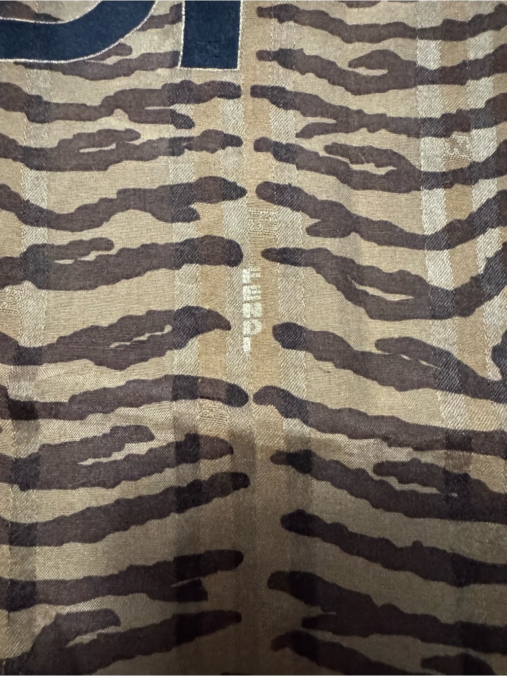 Fendi AUTHENTIC Vintage Logo FF Monogram Brown Black Zebra Small Scarf - Picture 8 of 16